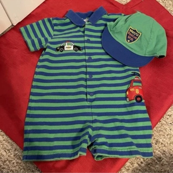 Okie Dokie Vintage~Y2K Set Of Two Bodysuit With Matching Hat Size 18Month - Picture 2 of 16